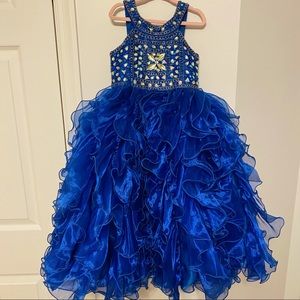 Royal Blue Bling Long Pageant Dress- Gown